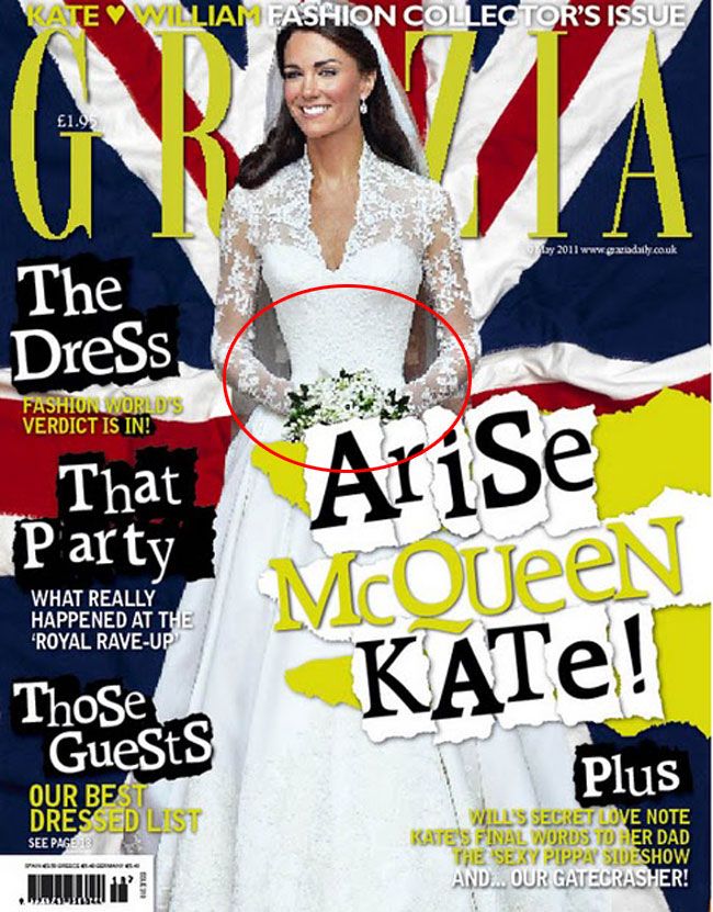 Kate Middleton, deformata in Photoshop de revista Grazia
