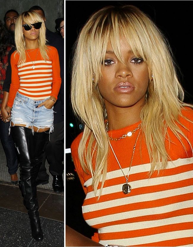 Rihanna a renuntat la look-ul natural. S-a vopsit blonda. Iti place?