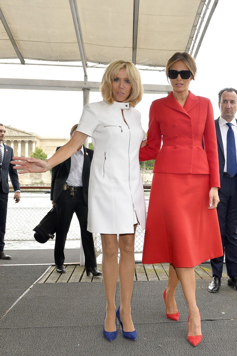 Intalnirea Primelor Doamne fashioniste: Melania Trump si Brigitte Macron, fata in fata la festivitatile de Ziua Frantei